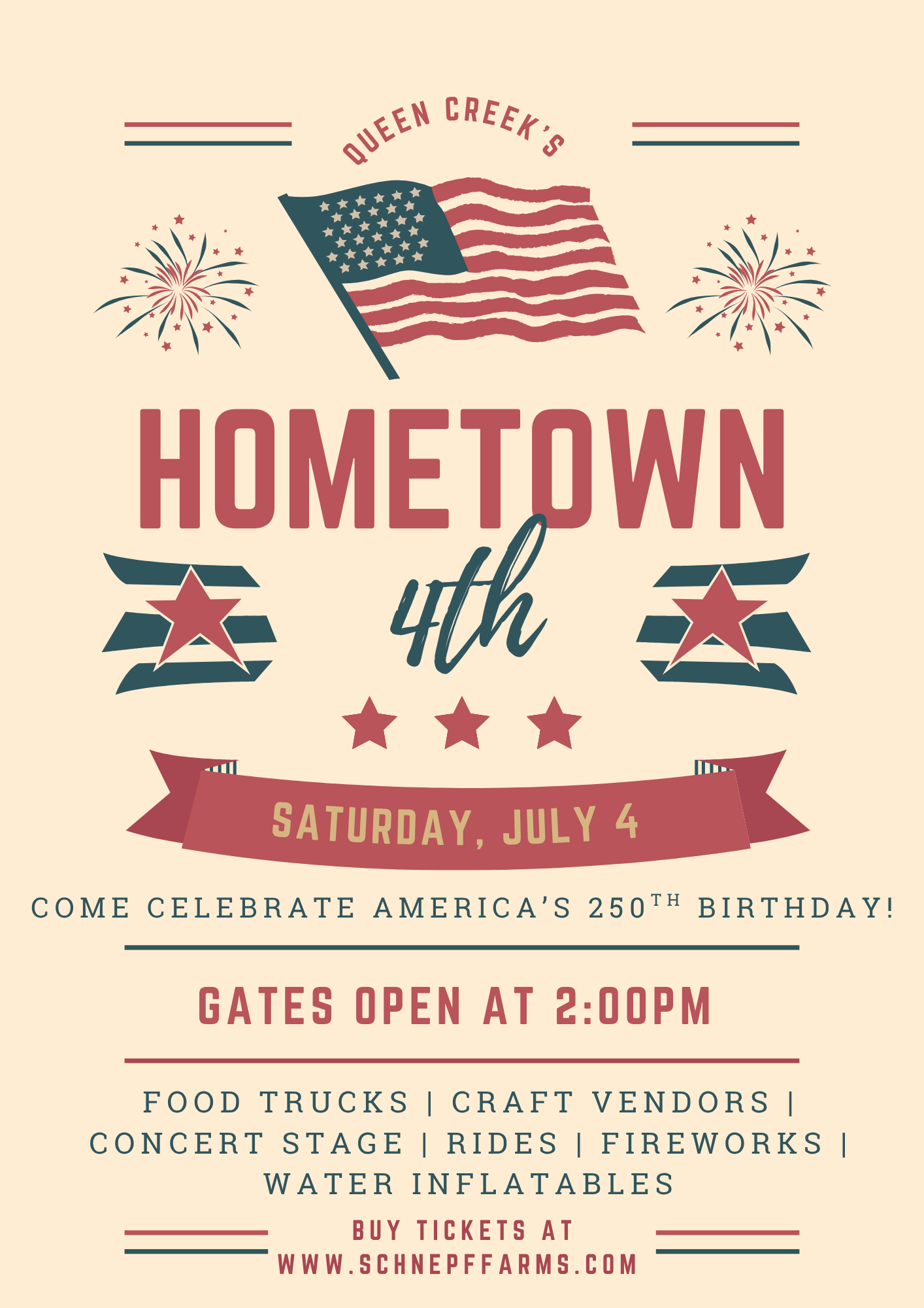 Hometown 4th of July Flyer for Schnepf Farms